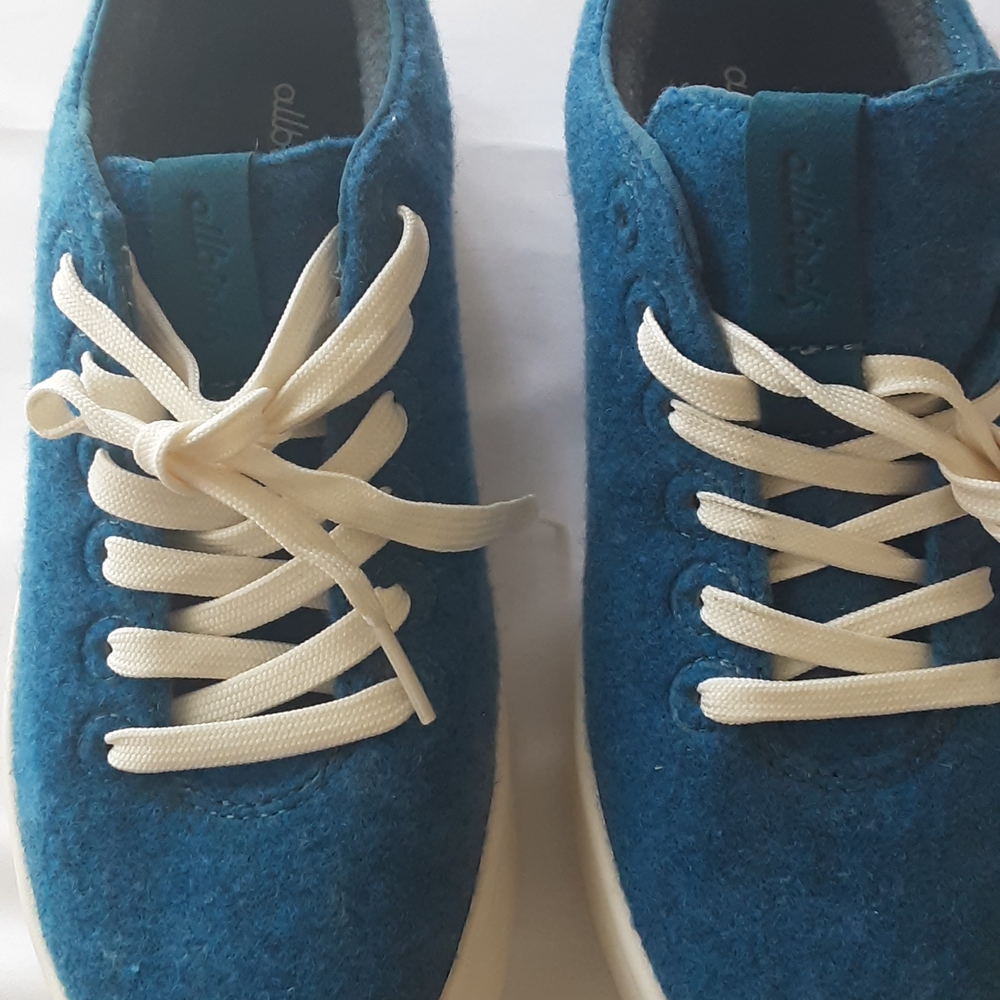 Allbirds Blue Wool Sneakers with White Accents